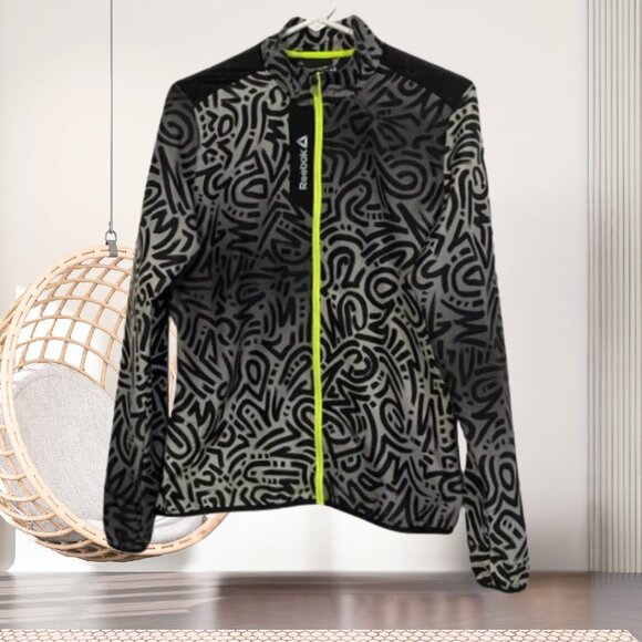 Reebok Speedwick Reflective Windbreaker Jacket Women’s Medium – Neon Zip - Picture 2 of 14